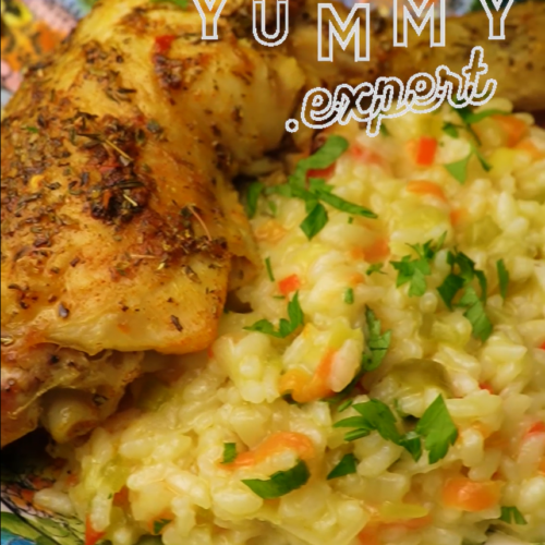 Creamy Pilaf with Vegetables and Oven-Baked Chicken - Yummy Expert