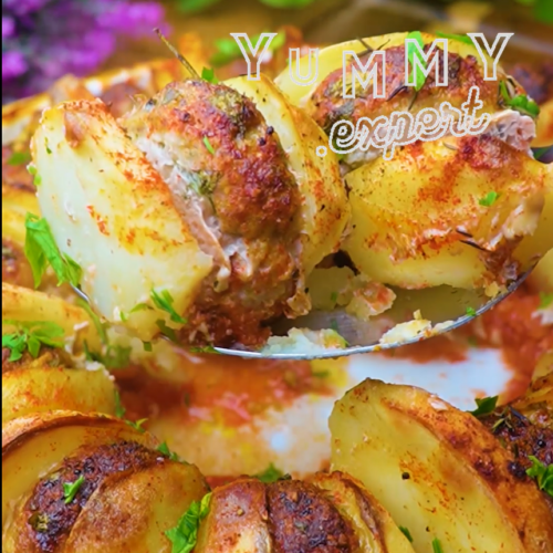 Meatball and Potato Sandwich Bake - Yummy Expert