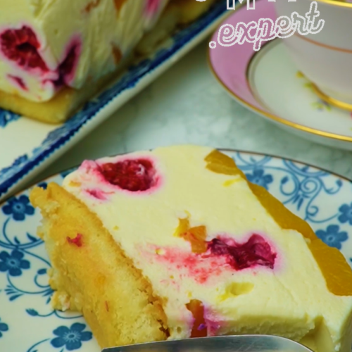 No-Bake Peach and Raspberry Cake with Ladyfingers - Yummy Expert