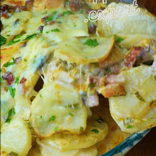 Sliced Potatoes with Chicken, Kaiser, and Cheese - Yummy Expert
