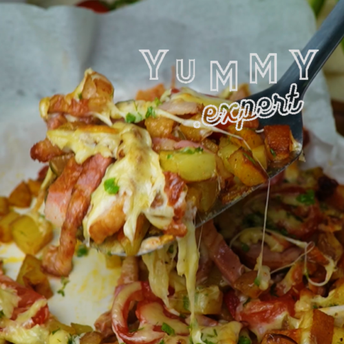 Baked Potatoes with Smoked Sausage, Feta, and Tomatoes – Perfect Breakfast! - Yummy Expert