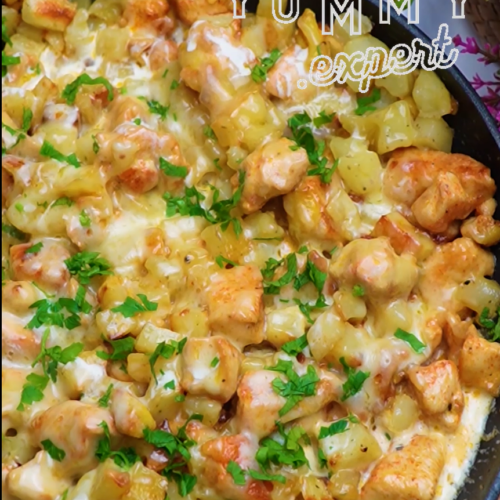 Cheesy Chicken and Potato Bake | Pui cu brânză și cartofi la cuptor - Yummy Expert