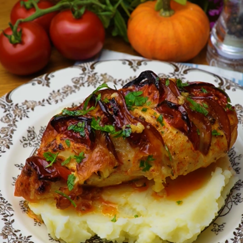 Chicken Breast with Salami, Cheese, and Tomato - Yummy Expert