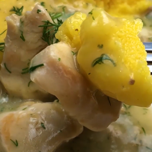 Creamy Romanian Chicken Stew (Ciorbă de Pui aka “Cilama”) with Polenta - Yummy Expert