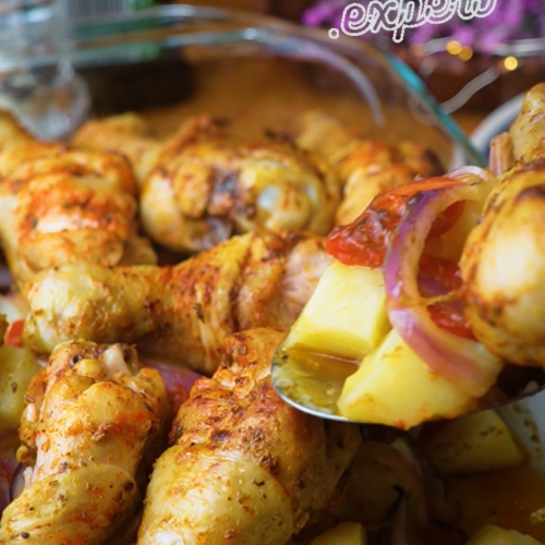 Oven-Baked Chicken Thighs with Potatoes and Vegetables - Yummy Expert