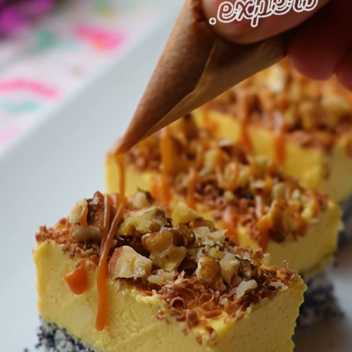 Poppy Seed Coconut Cake with Vanilla Buttercream and Caramel Drizzle - Yummy Expert