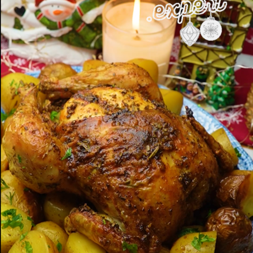 Roast Whole Chicken with Crispy Skin and Potatoes - Yummy Expert
