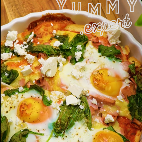 Viral Baked Breakfast Toast with Eggs and Cheese - Yummy Expert